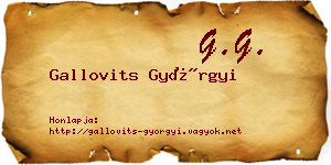 Gallovits Györgyi névjegykártya